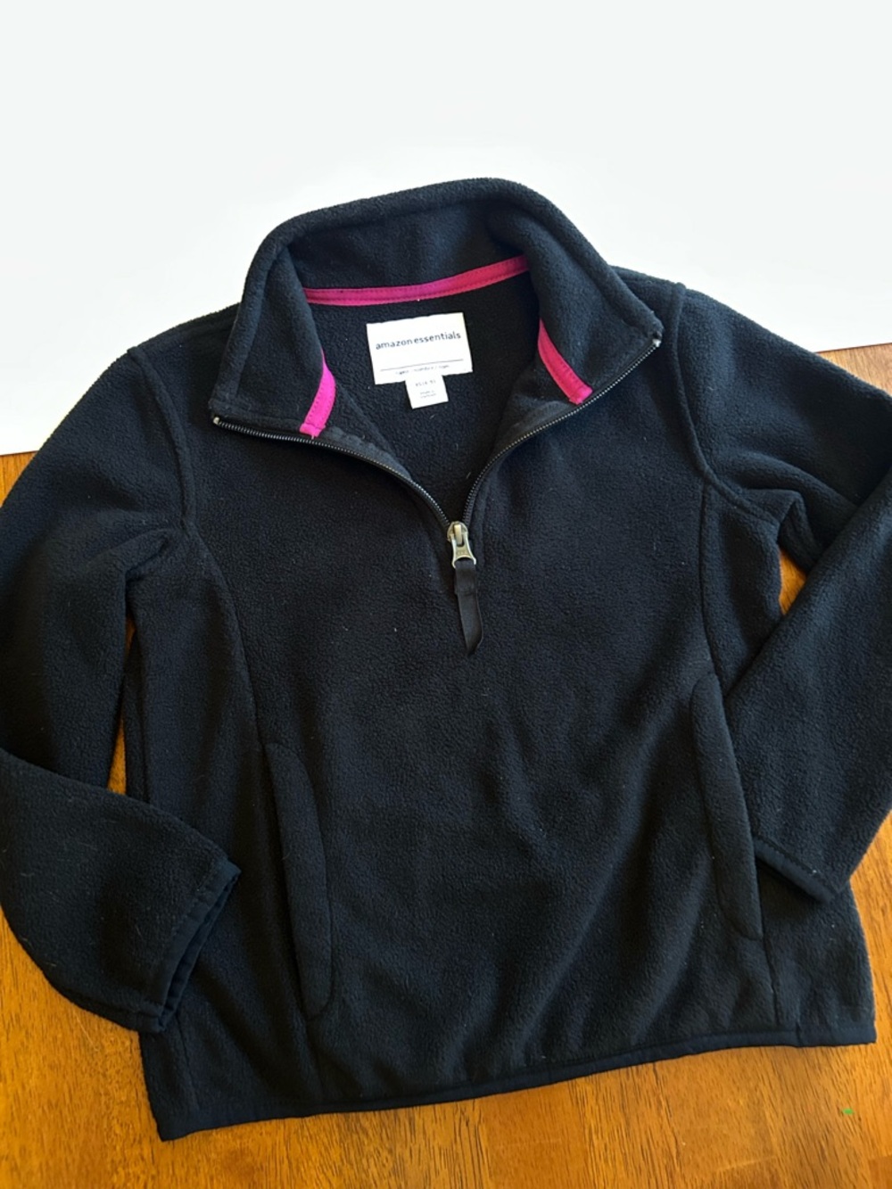 Black Fleece Quarter Zip Girls XS 4-5 Lightweight Hiking Pullover Layer